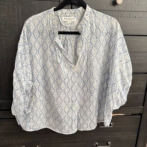 Blue Patterned Women's Cotton Top